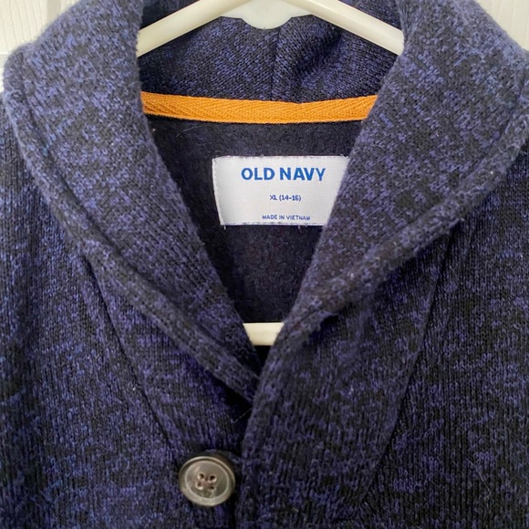Boys Old Navy Sweater; Size XL (14/16); Navy Blue; Button Detail; Like New - Picture 4 of 5